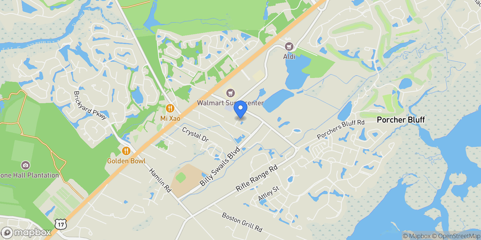 Map showing 2961 Bella Oaks Drive, Mount Pleasant, South Carolina, United States.