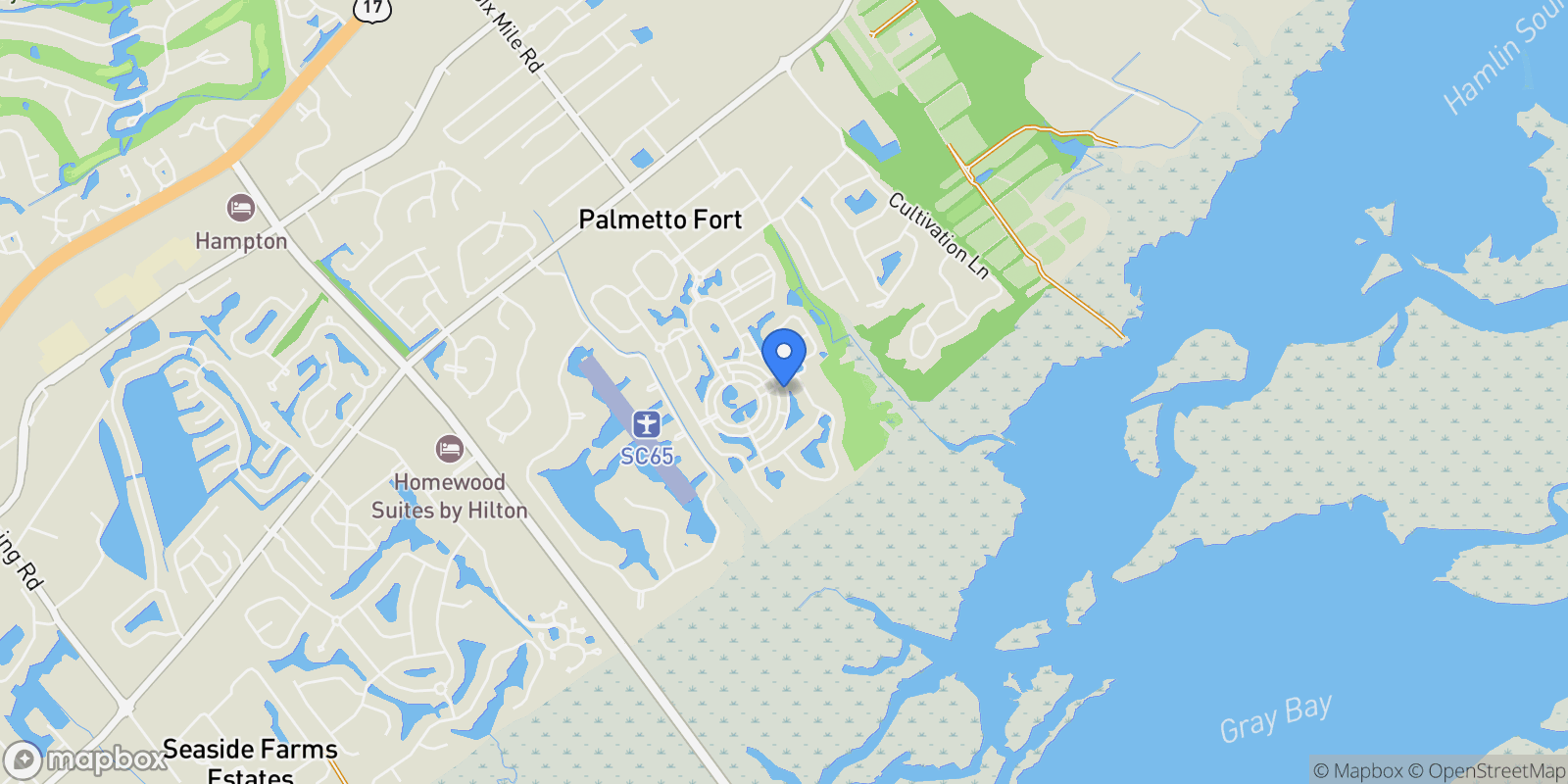 Map showing 1582 Prince Edward Street, Mount Pleasant, South Carolina, United States.