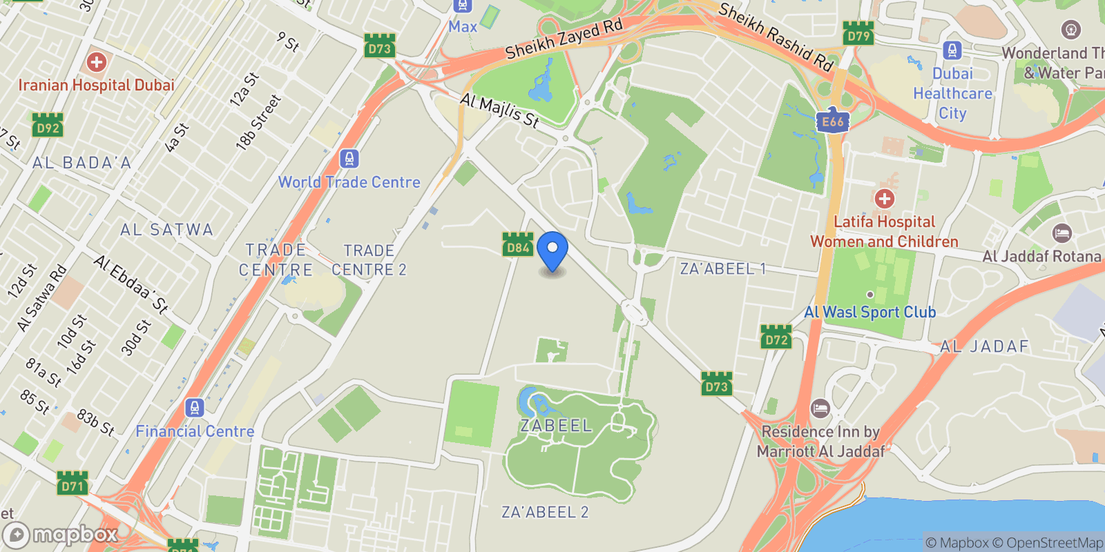 Map showing Dubai, Dubai, United Arab Emirates.