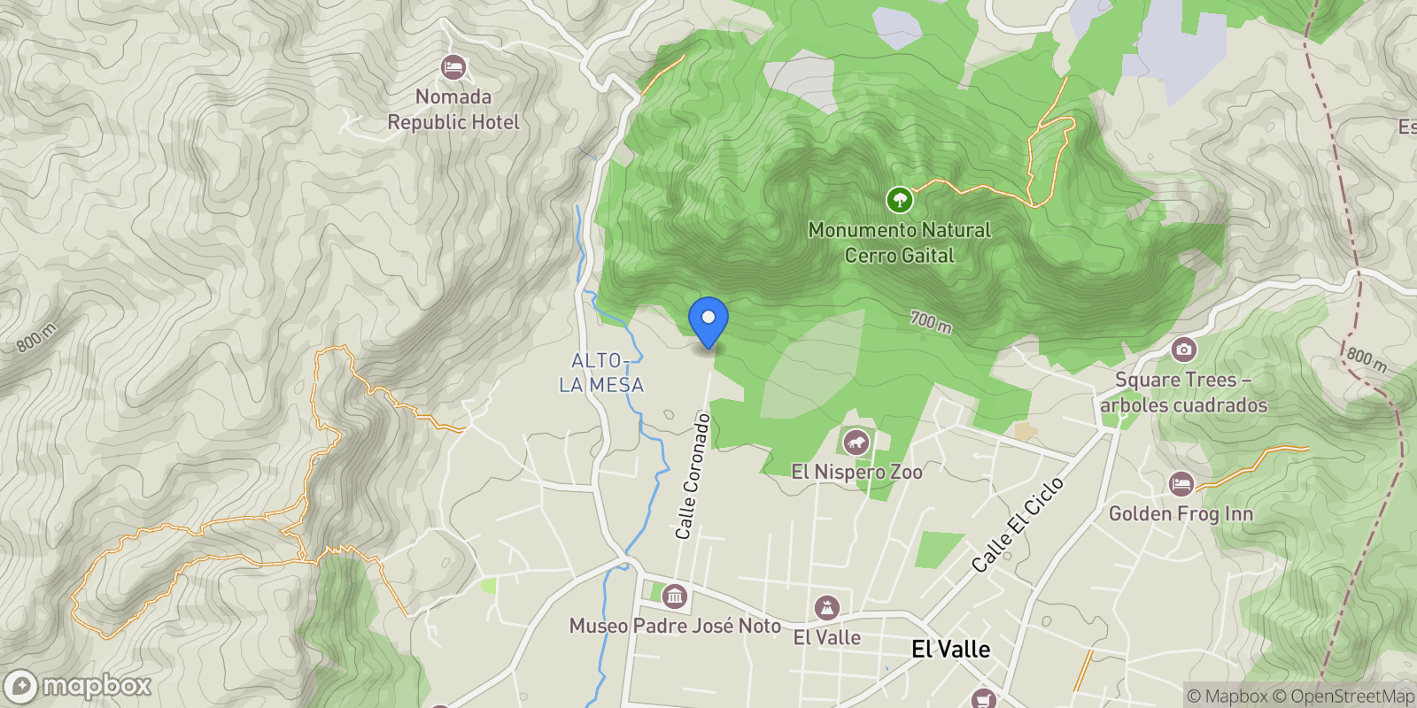 Map showing Valle de Anton, Anton Valley, Panama, Anton Valley, Coclé Province, Panama.