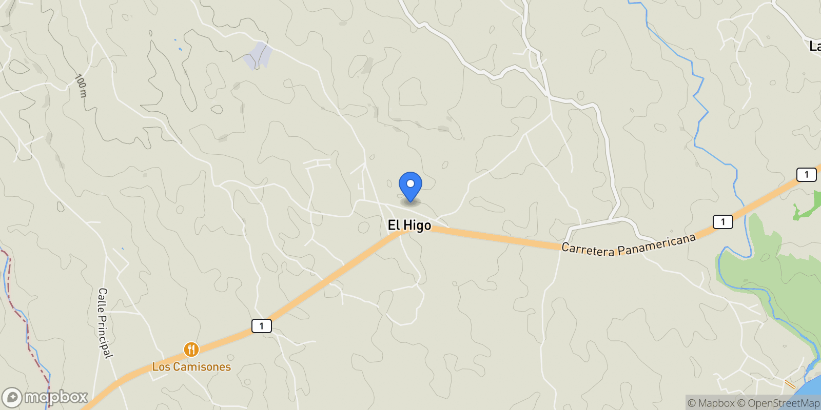Map showing El Higo, Panama, El Higo, Provincia de Panamá Oeste, Panama.