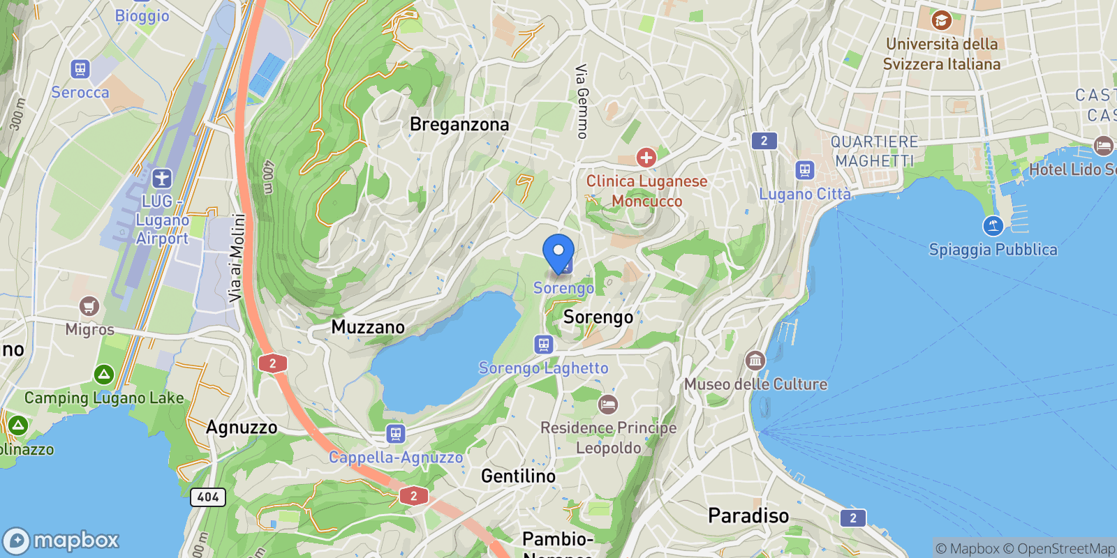 Map showing Sorengo, Ticino, Switzerland.