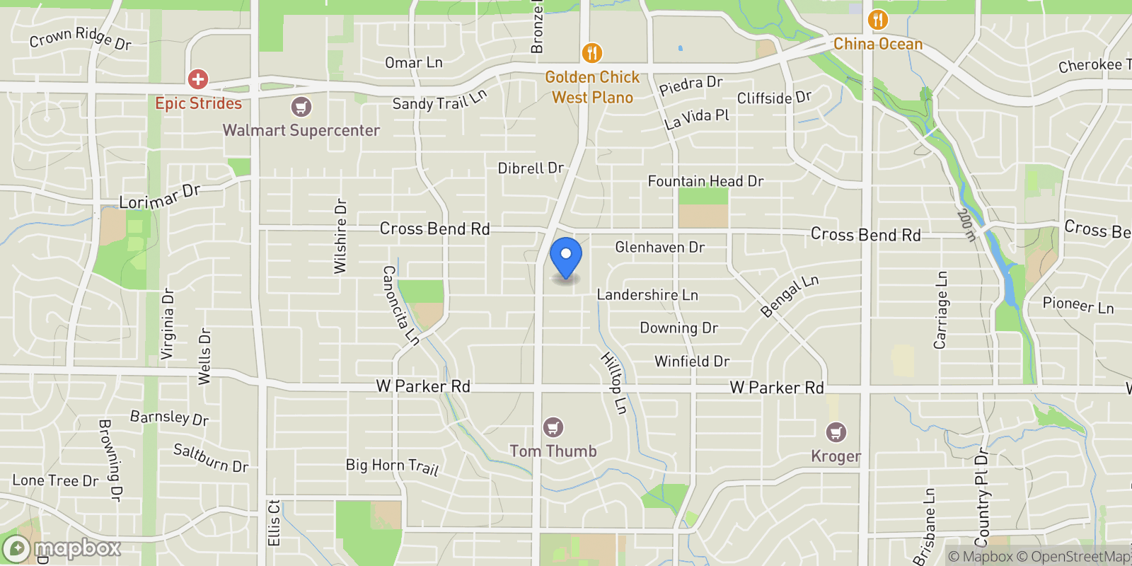 Map showing 3020 Montego Place, Plano, Texas, United States.
