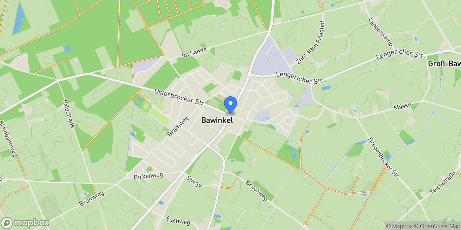 Map showing 49844 Bawinkel, Germany, Bawinkel, Lower Saxony, Germany.