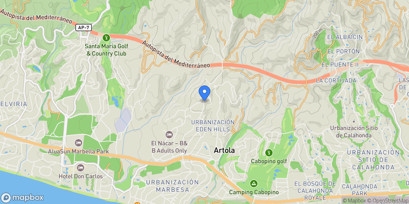 Map showing Av. Dos, 48, 29604 Marbella, Málaga, Spain, Elviria-Cabopino, Marbella, Spain.
