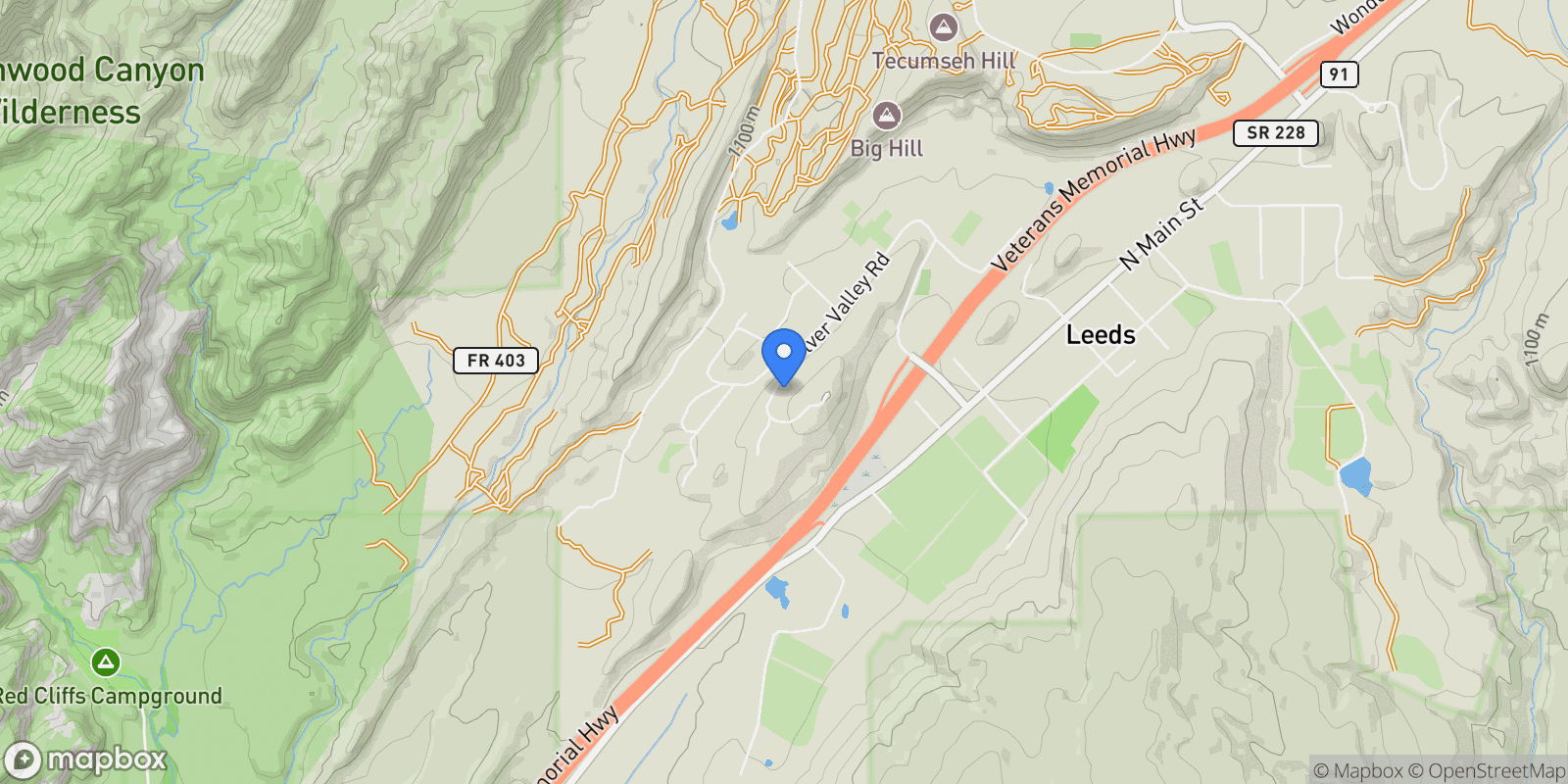 Map showing 226 W SHINARUMP CIR, Leeds, Utah, United States.