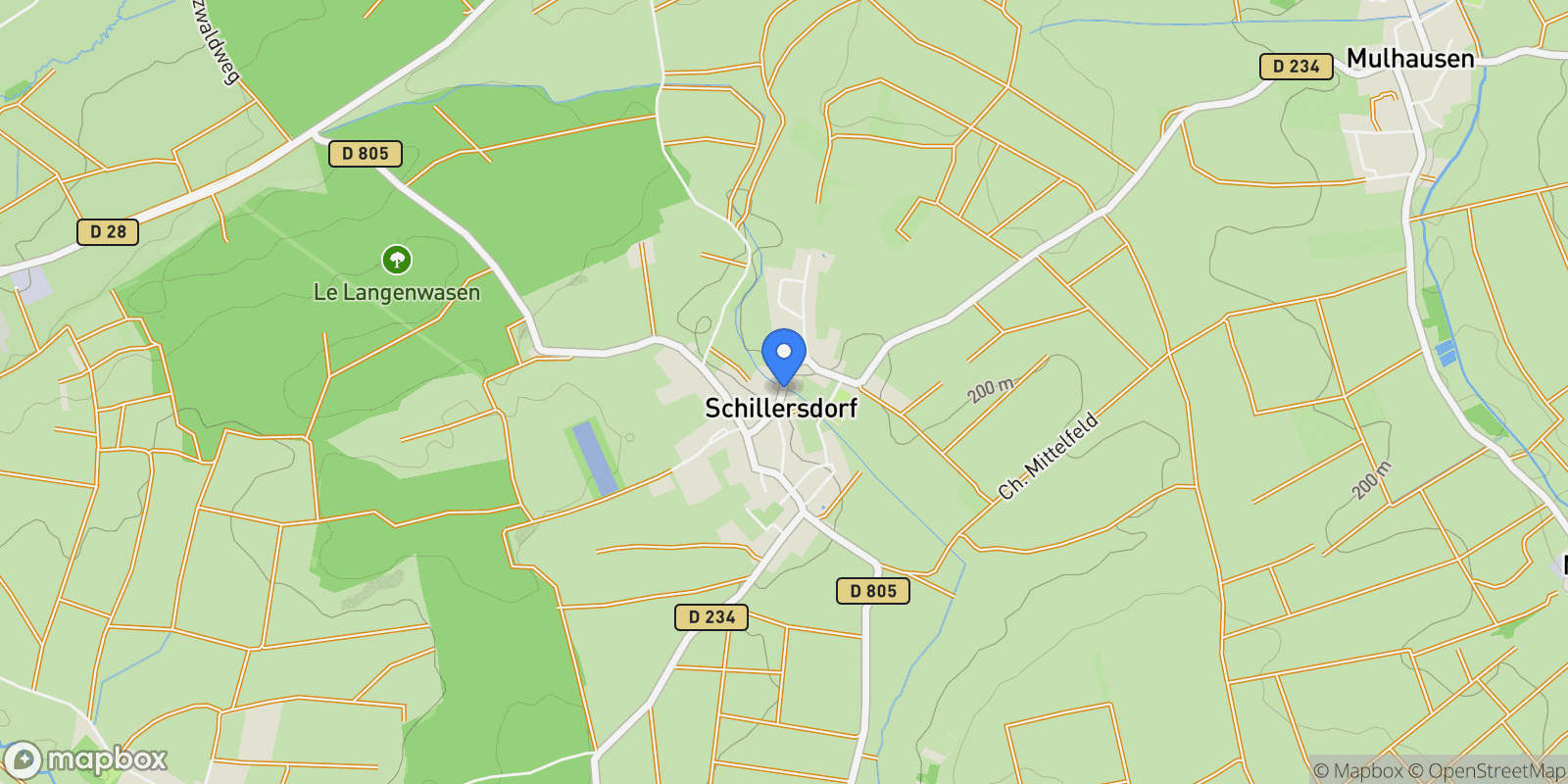 Map showing Schillersdorf, Schillersdorf, Schillersdorf, Grand Est, France.
