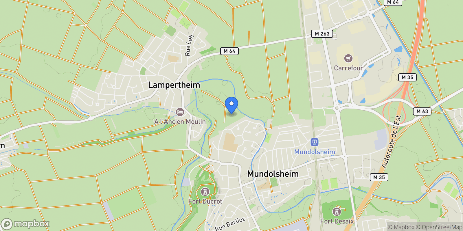 Map showing Mundolsheim, Mundolsheim, Mundolsheim, Grand Est, France.