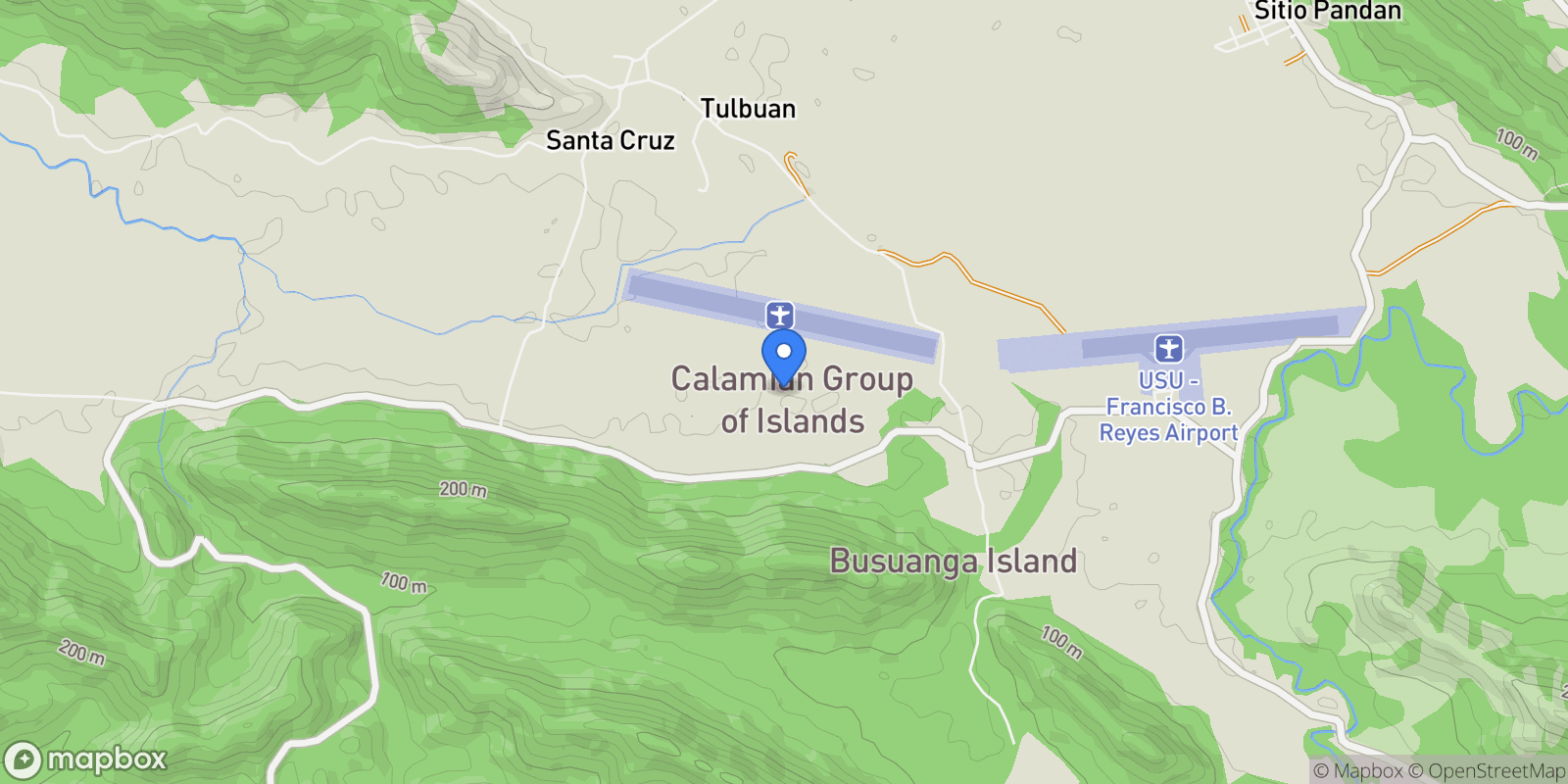 Map showing Busuanga Island, Busuanga, PLW, Coron, MIMAROPA, Philippines.