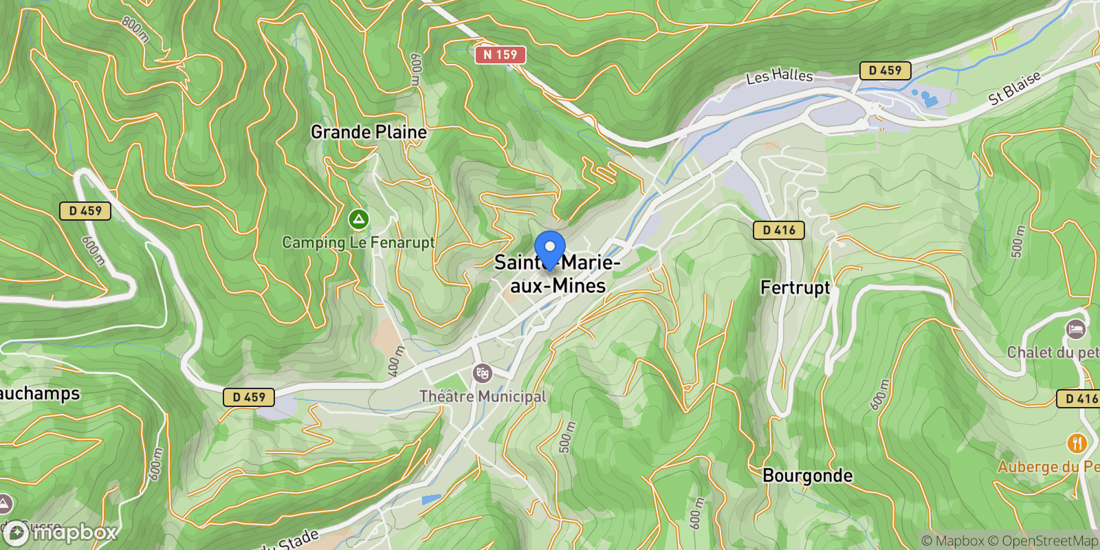 Map showing Sainte-Marie-aux-Mines, Sainte-Marie-aux-Mines, Sainte-Marie-aux-Mines, Grand Est, France.