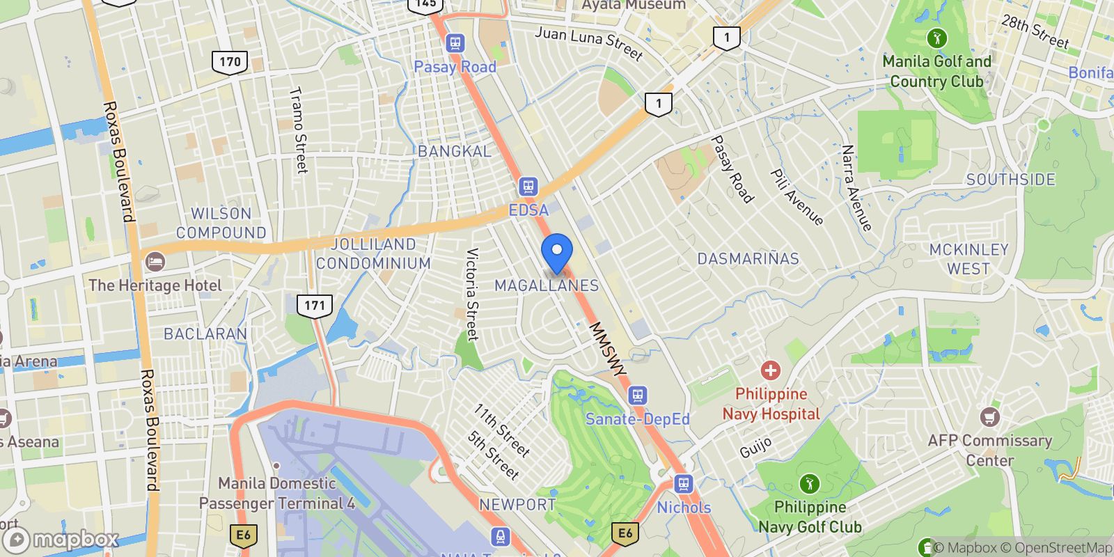 Map showing Paseo de Magallanes, Makati City, 00, Makati, Metro Manila, Philippines.
