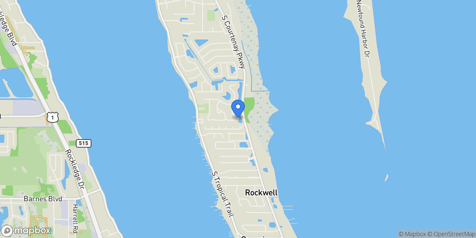 Map showing 3061 SOUTHERN OAKS DRIVE, MERRITT ISLAND, FL 32952, Merritt Island, Florida, United States.