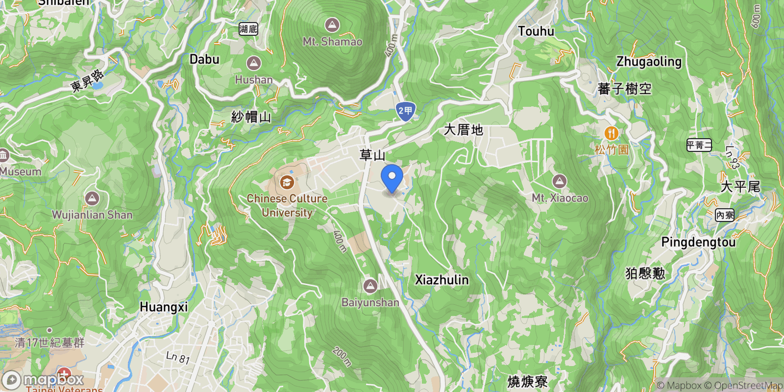 Map showing Zhongyong 1st Rd., Shilin Dist., Taipei City, 111, New Taipei City, Taiwan.