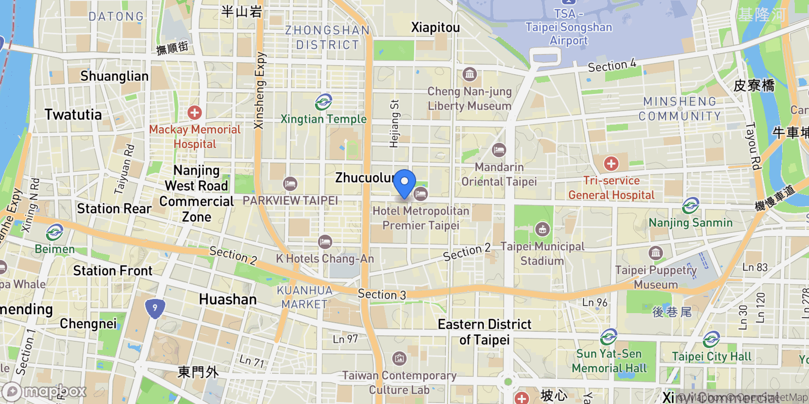 Map showing Boutique Manor Sec. 3, Nanjing E. Rd., Zhongshan Dist.,, Taipei City, Taipei, Taiwan.