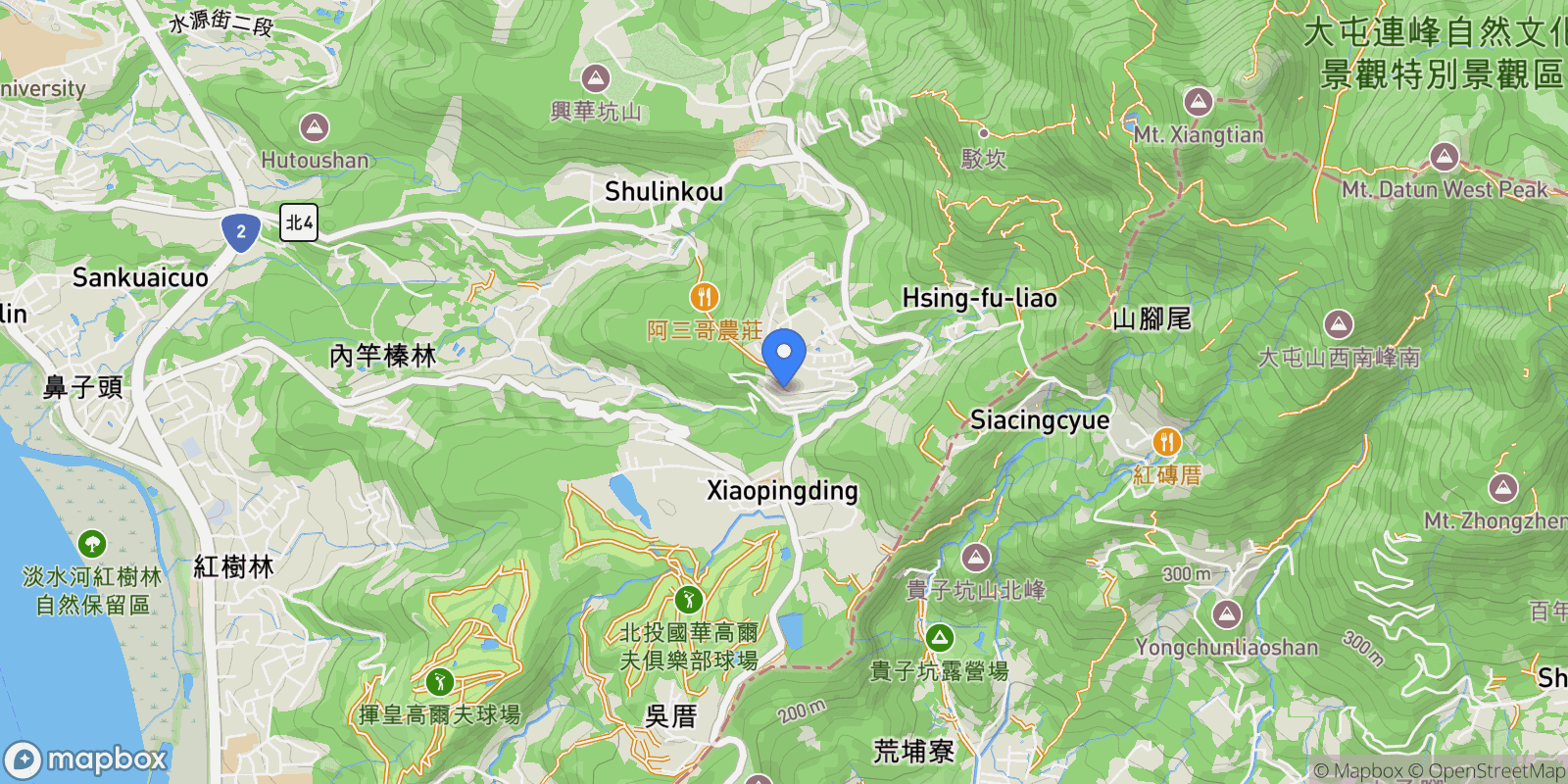 Map showing Ocean Kingdom Sec. 2, Zhongzheng E. Rd. Tamsui Dist., New Taipei City, Taipei, Taiwan.