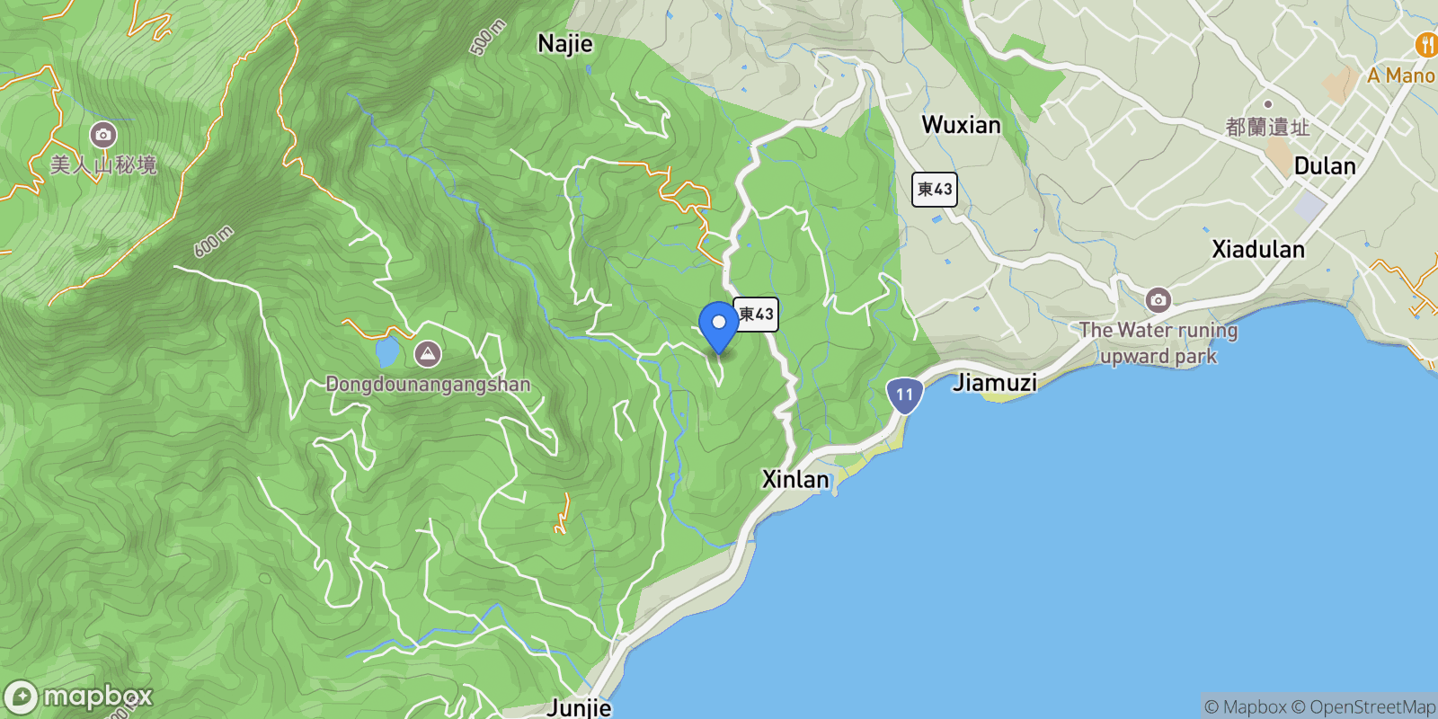 Map showing Najie, Donghe Township,, Taitung County, 959, Taiwan.
