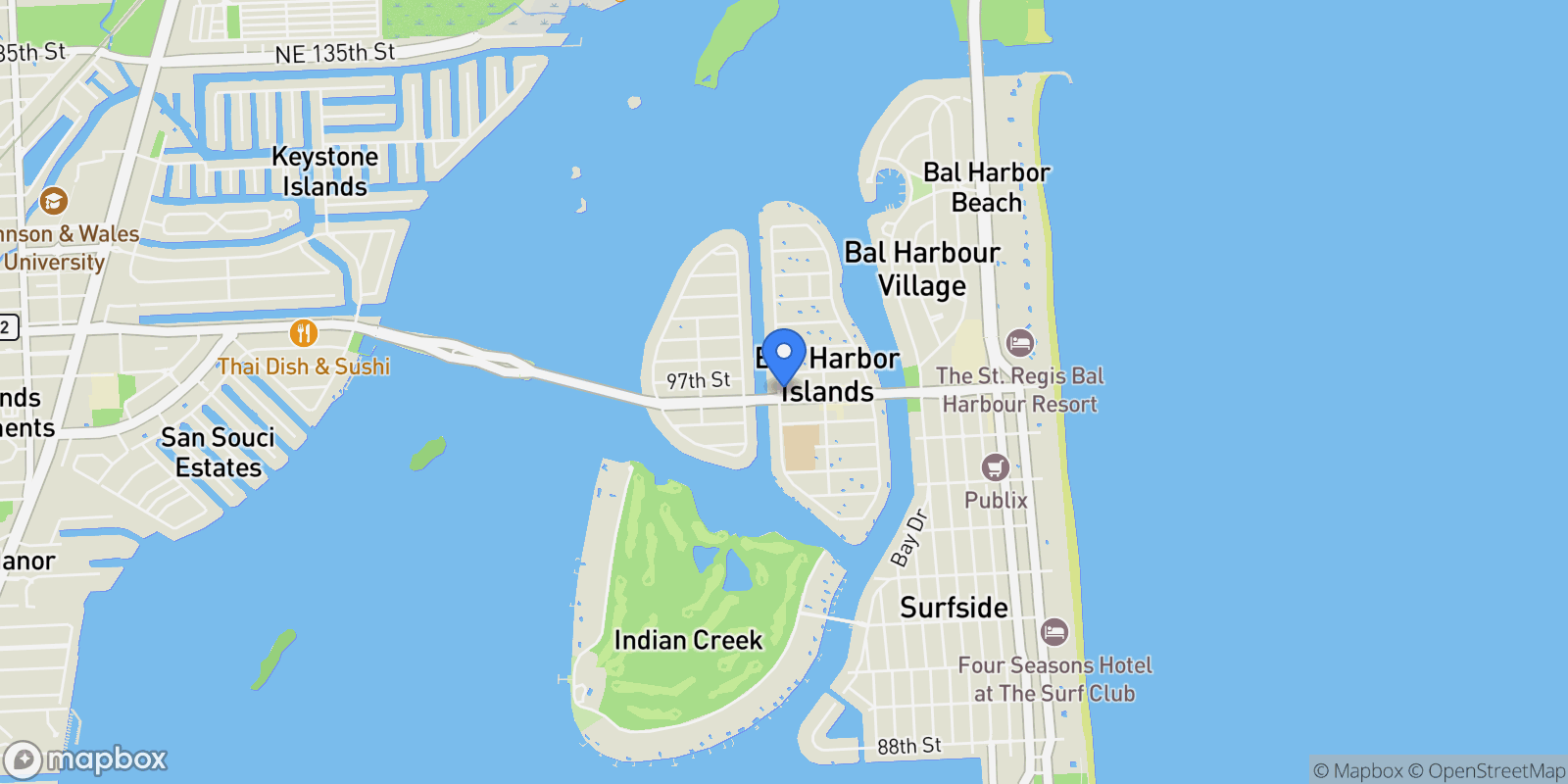 Map showing 1177 Kane Concourse, Bal Harbour, Florida, United States.