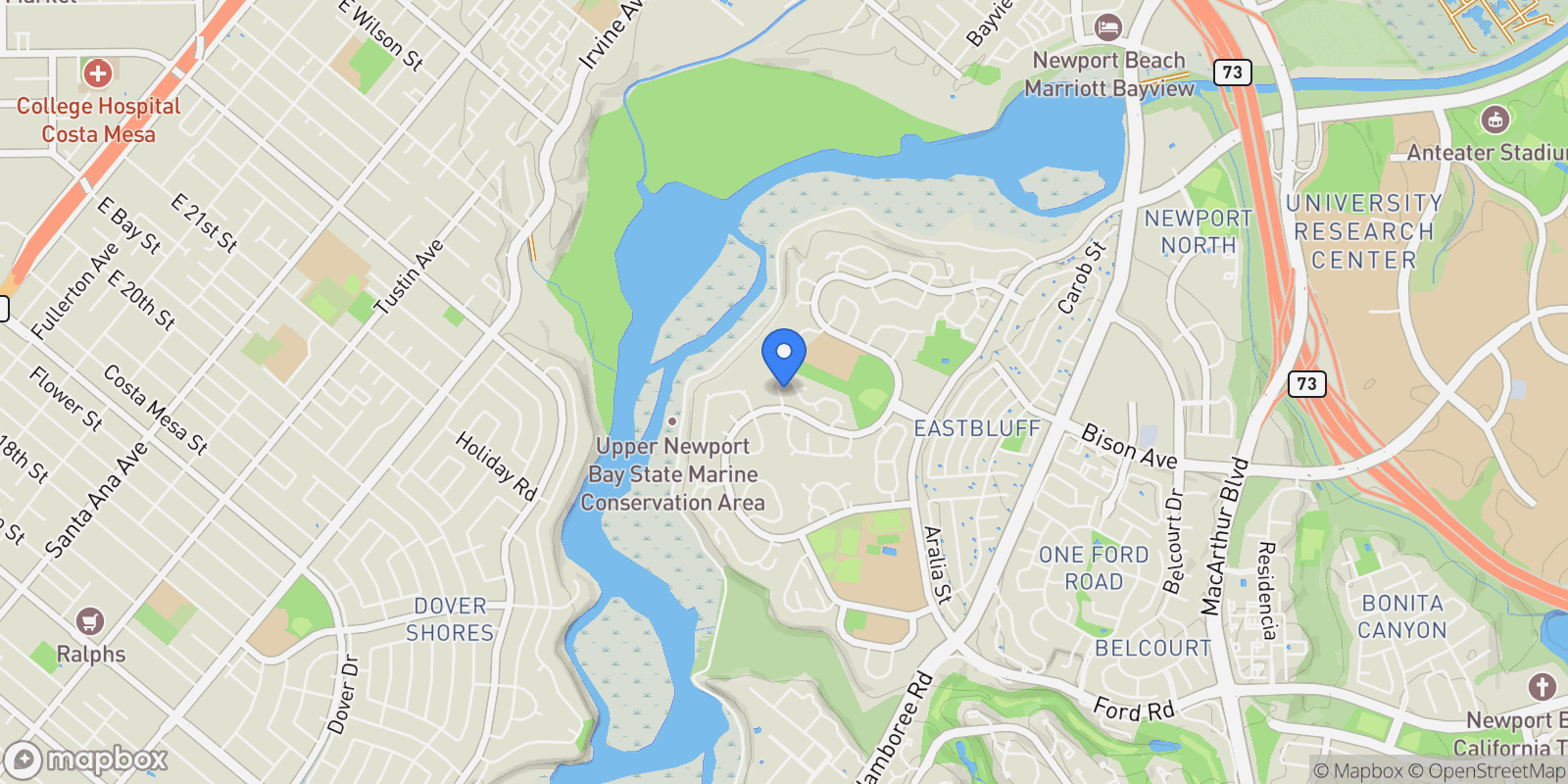 Map showing 409 Vista Grande, Newport Beach, California, United States.