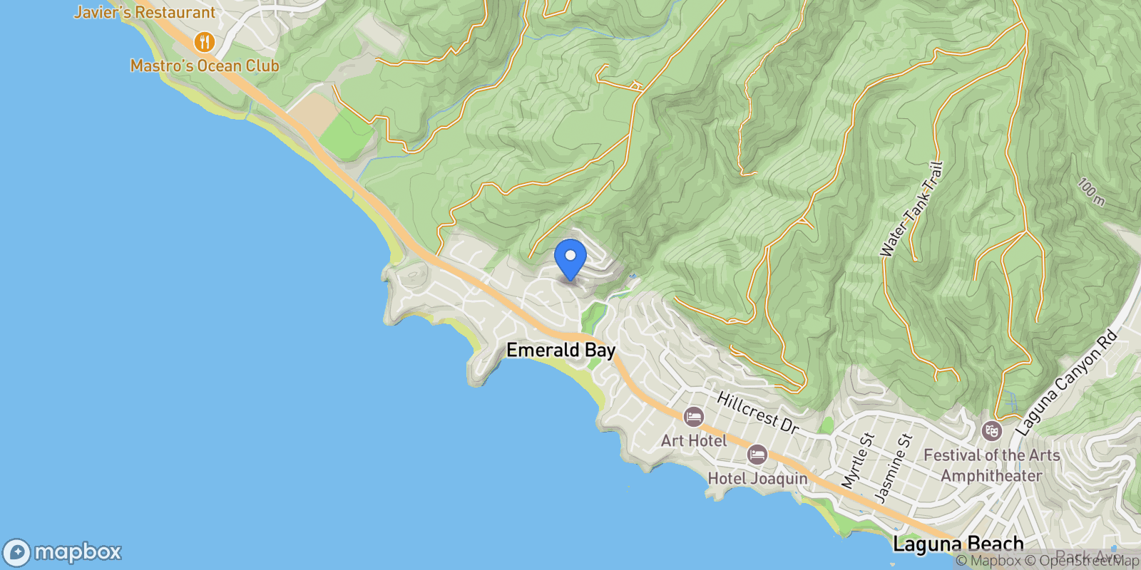 Map showing 928 Emerald Bay, Laguna Beach, California, United States.