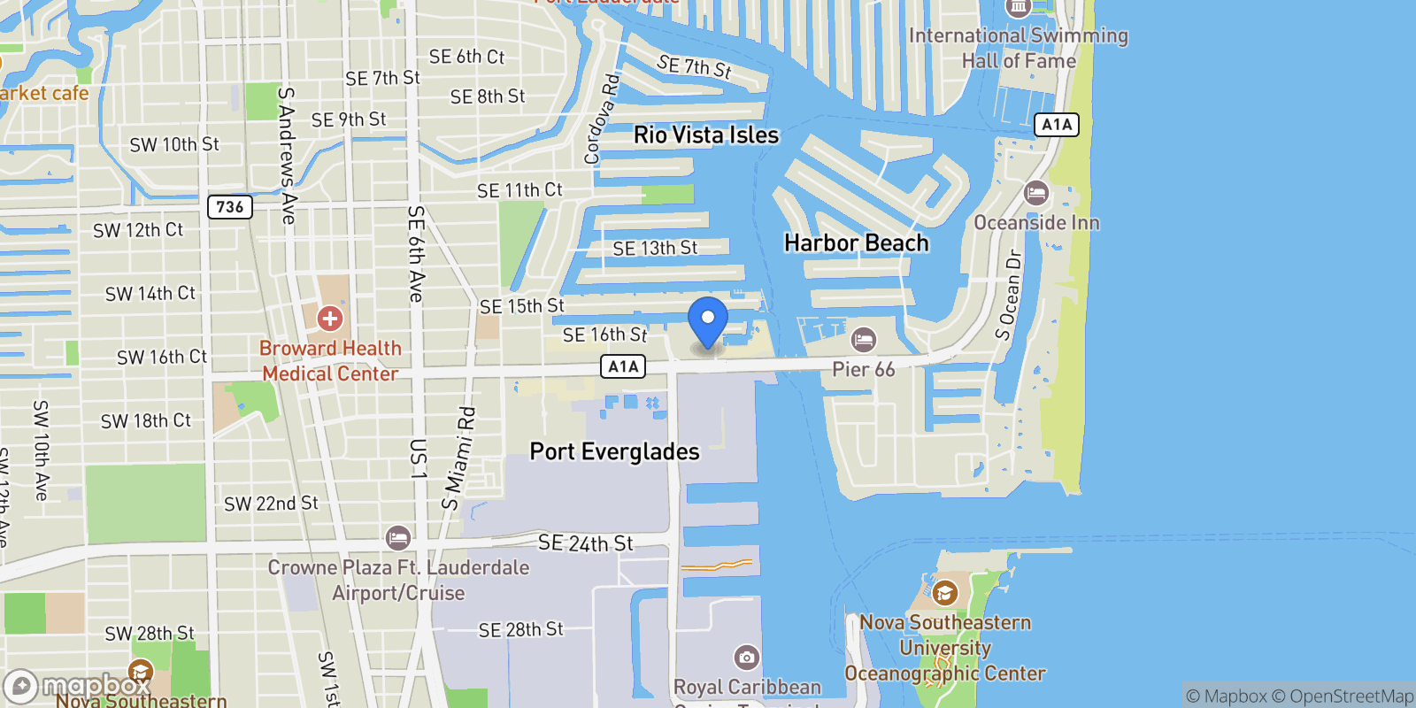 Map showing 1819 SE 17th St, Fort Lauderdale, Florida, United States.