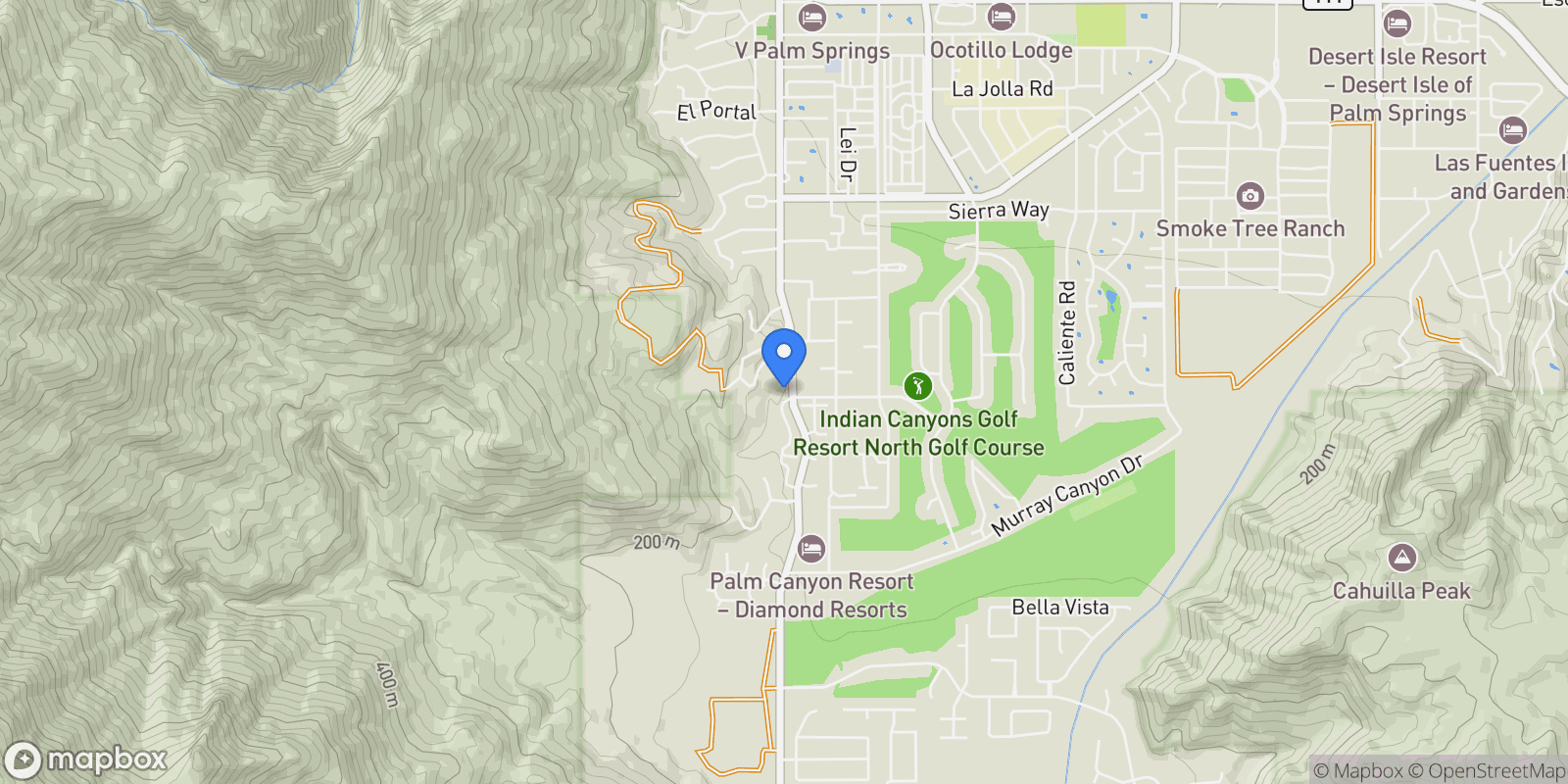 Map showing 2499 S Palm Canyon, Palm Springs, California, United States.