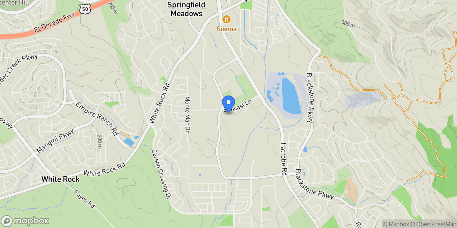 Map showing 0 1122 Suncast Lane, El Dorado Hills, California, United States.