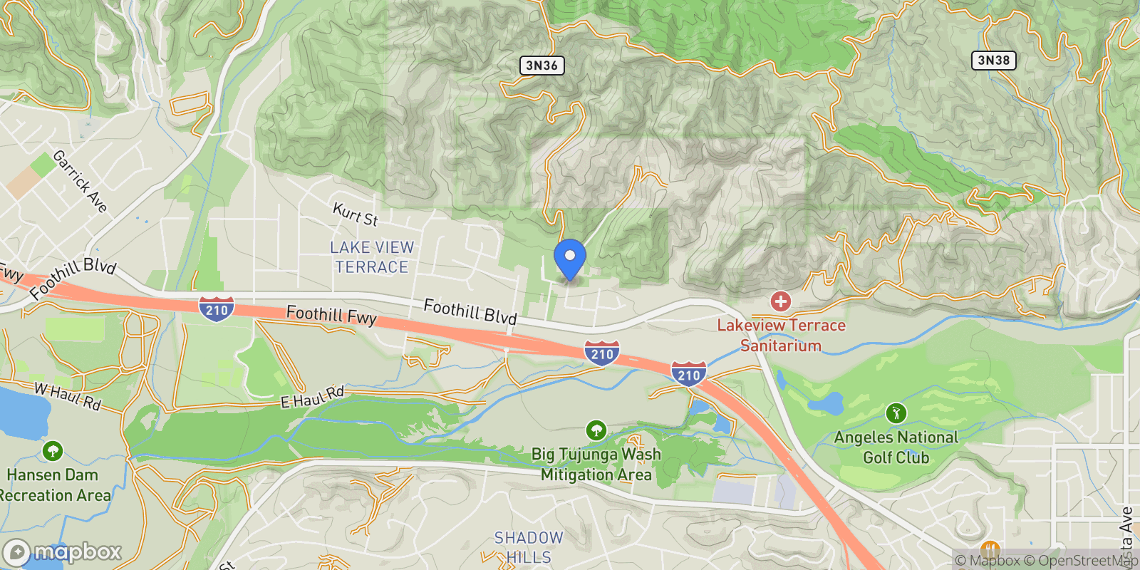 Map showing 11270 Dominica Avenue, Los Angeles, California, United States.
