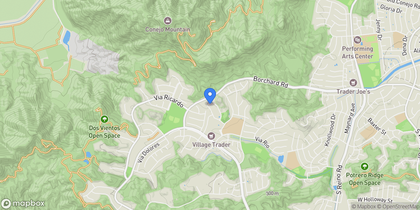 Map showing 84 Via Katrina, Thousand Oaks, California, United States.
