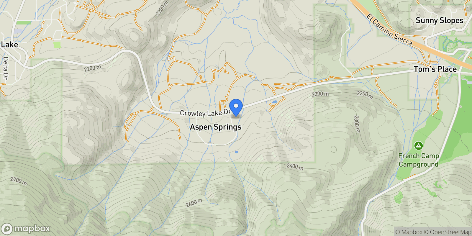 Map showing 716 Aspen Springs Ranch Road, Mammoth Lakes, California, United States.