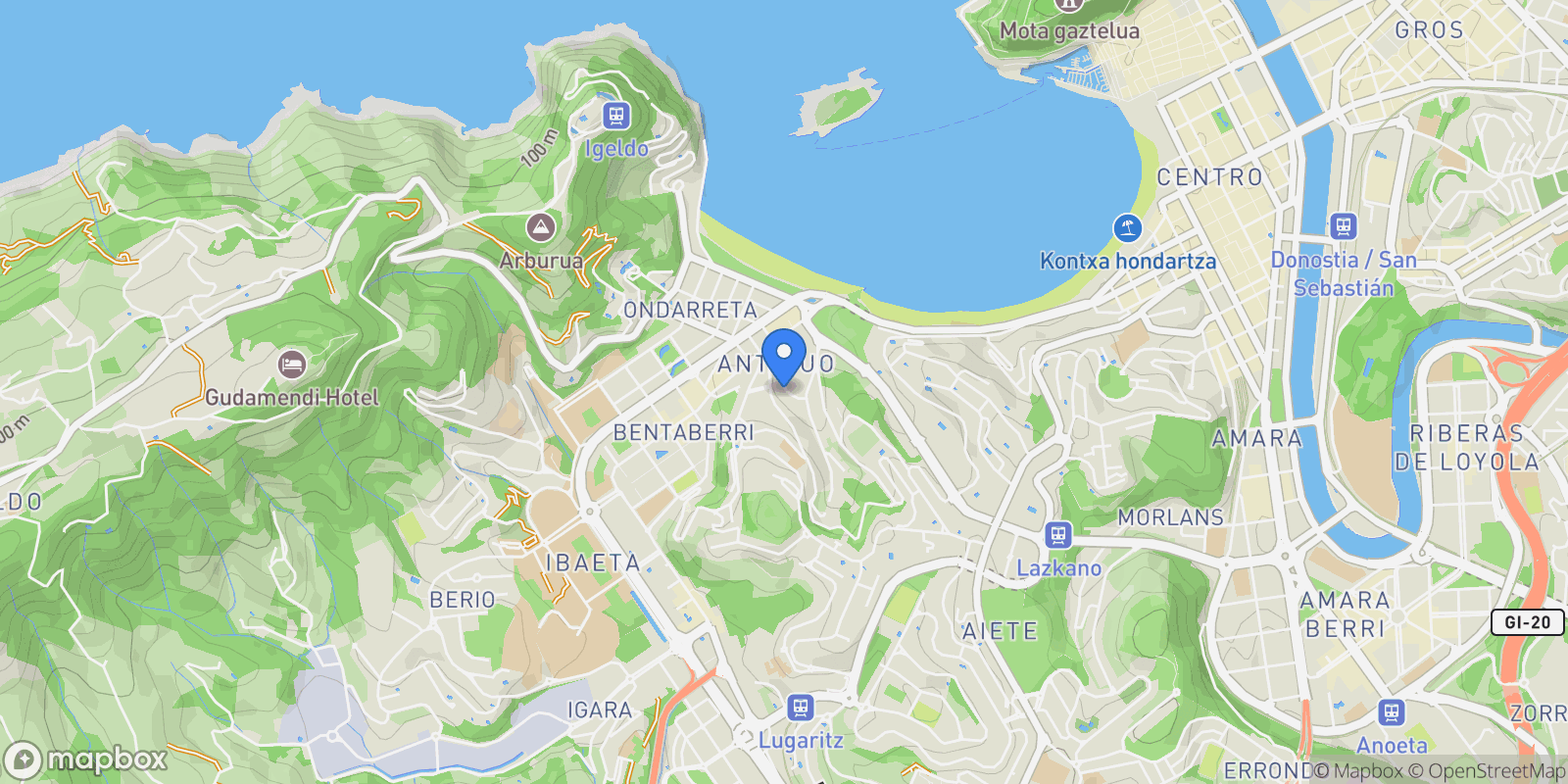Map showing Escolta Real, Mendebaldea, Donostia-San Sebastian, Spain.
