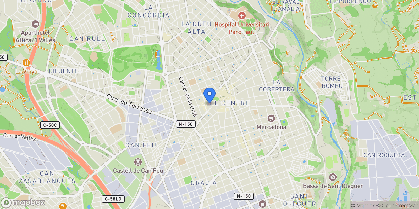 Map showing D'en Font, Sabadell, Catalonia, Spain.
