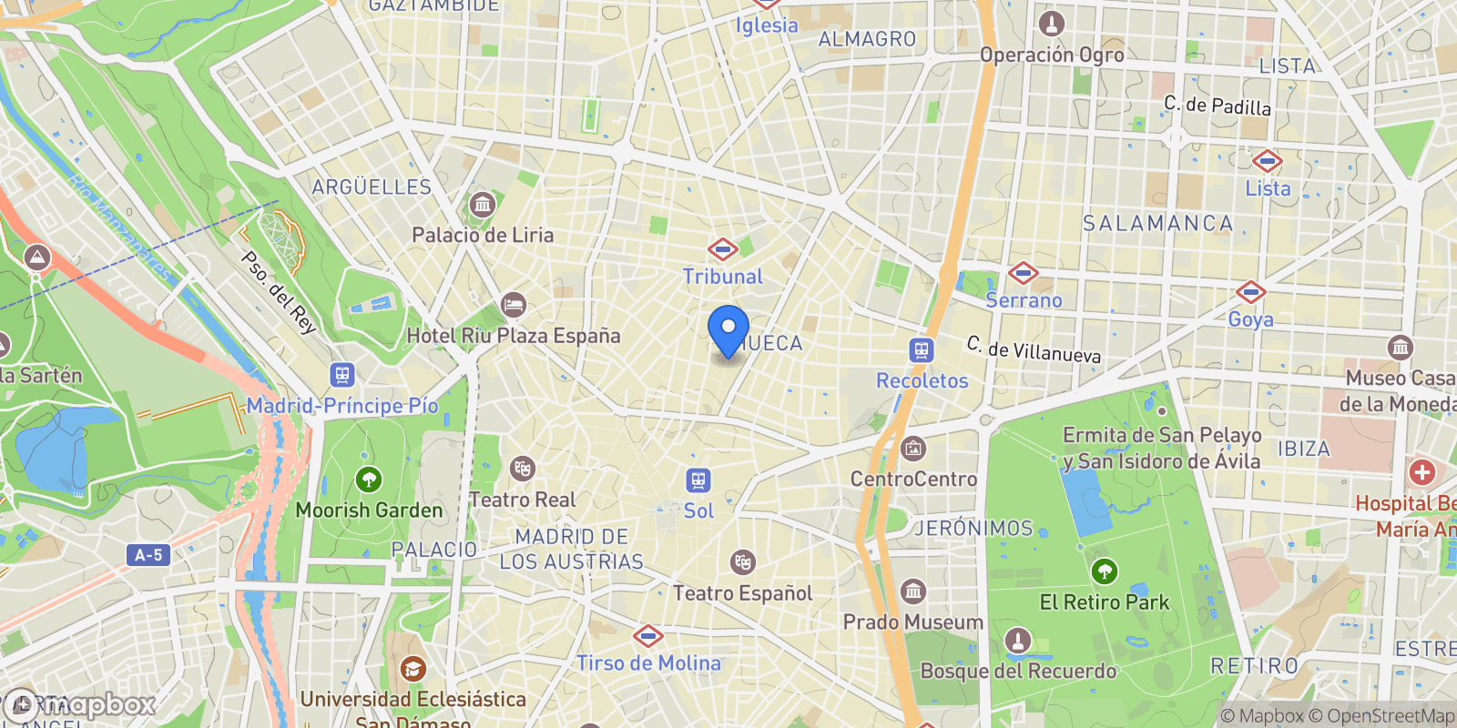 Map showing Fuencarral, Centro, Madrid, Spain.