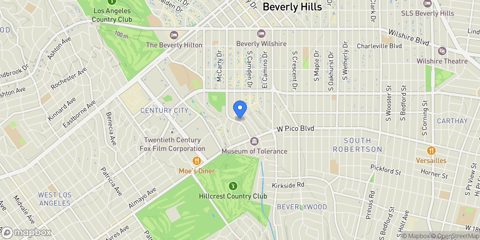 Map showing 1220 S Roxbury Dr ph 02, Los Angeles, CA 90035, Los Angeles, California, United States.