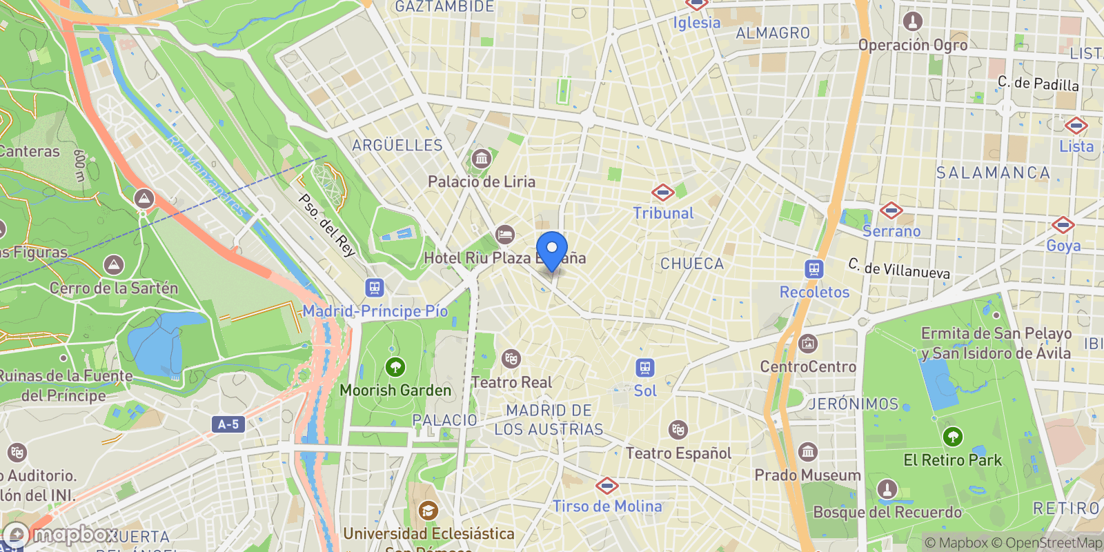 Map showing Calle de San Bernardo, Centro, Madrid, Spain.
