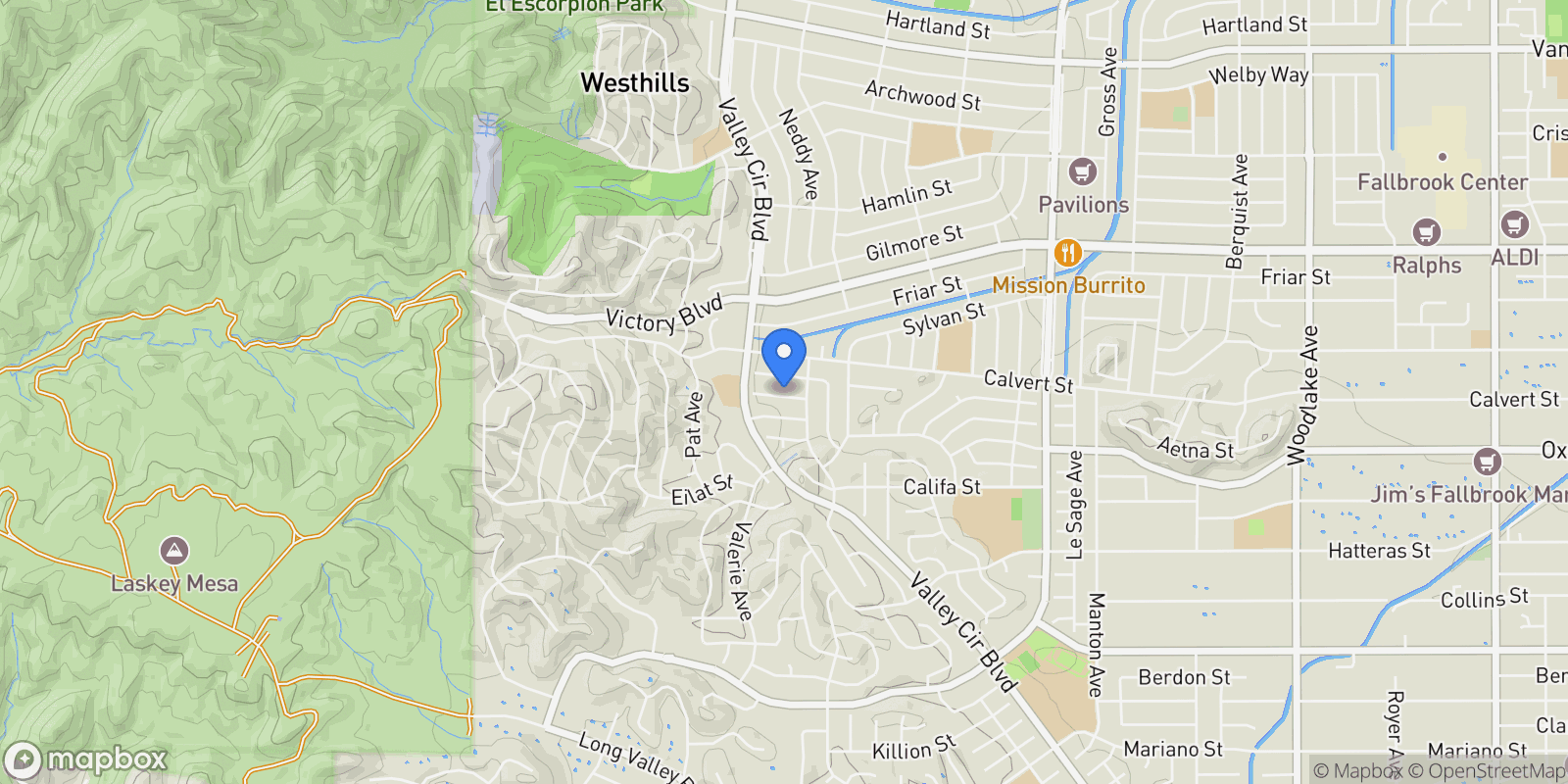 Map showing 24221 Aetna St, Woodland Hills, CA 91367, Los Angeles, California, United States.