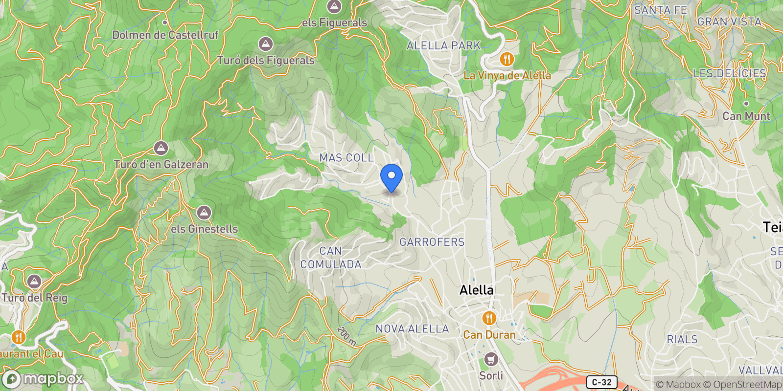 Map showing Emporda 37, Alella, B 08328, Alella, Catalonia, Spain.
