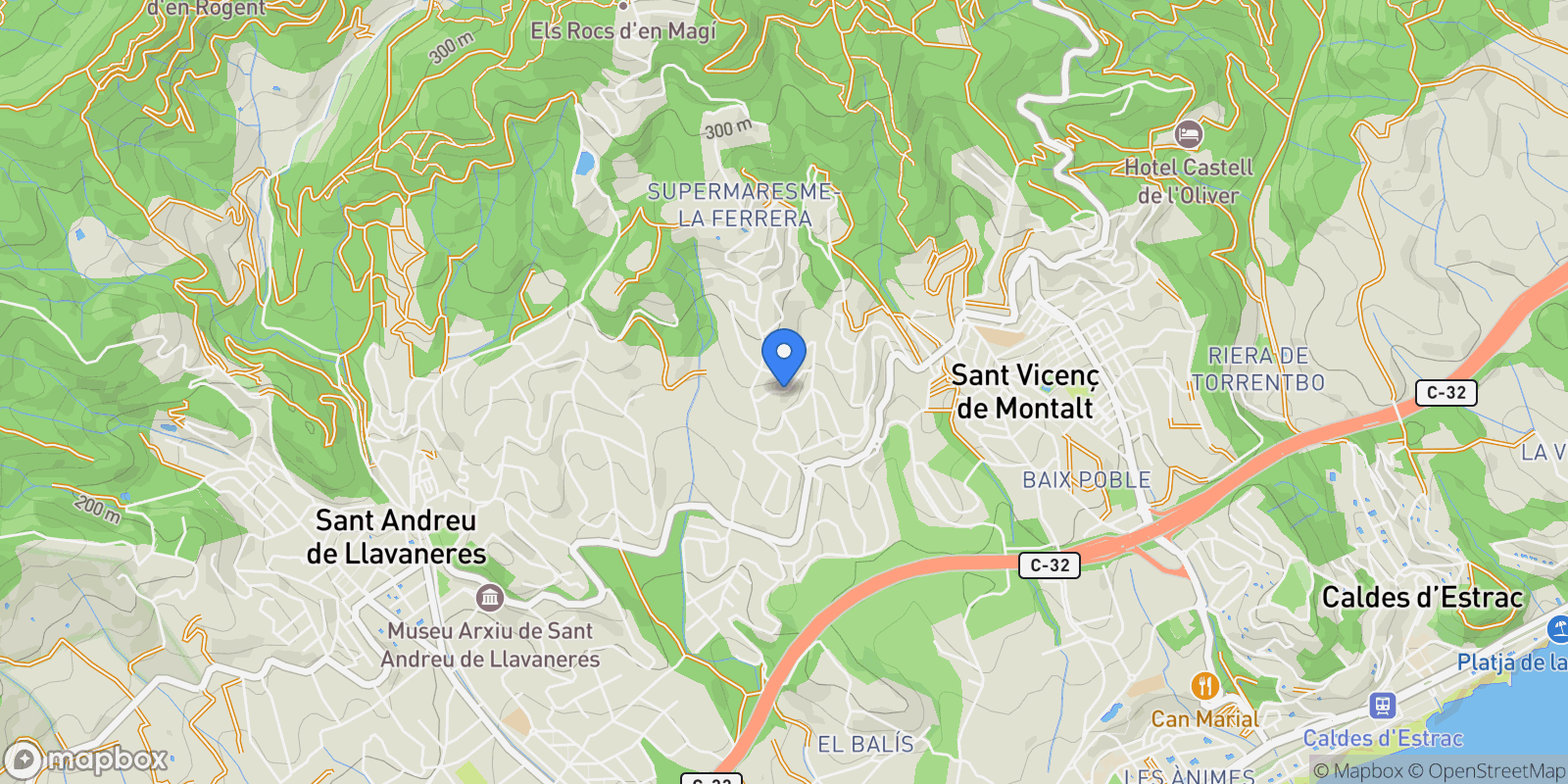 Map showing Supermaresme 1, Sant Vicenç de Montalt, B 08394, Sant Vicenc de Montalt, Catalonia, Spain.
