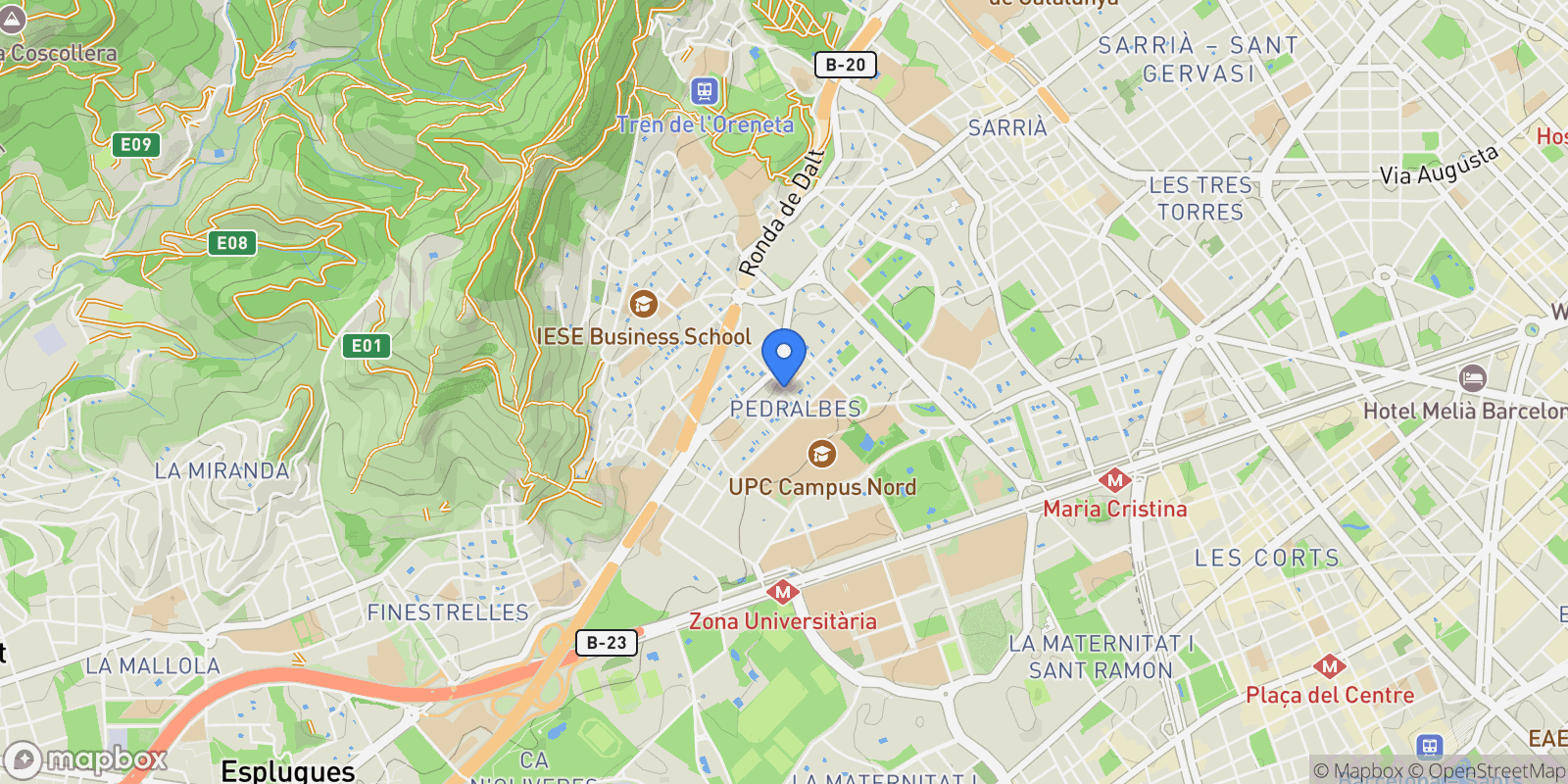 Map showing Cavallers 45, Barcelona, B 08034, les Corts, Barcelona, Spain.