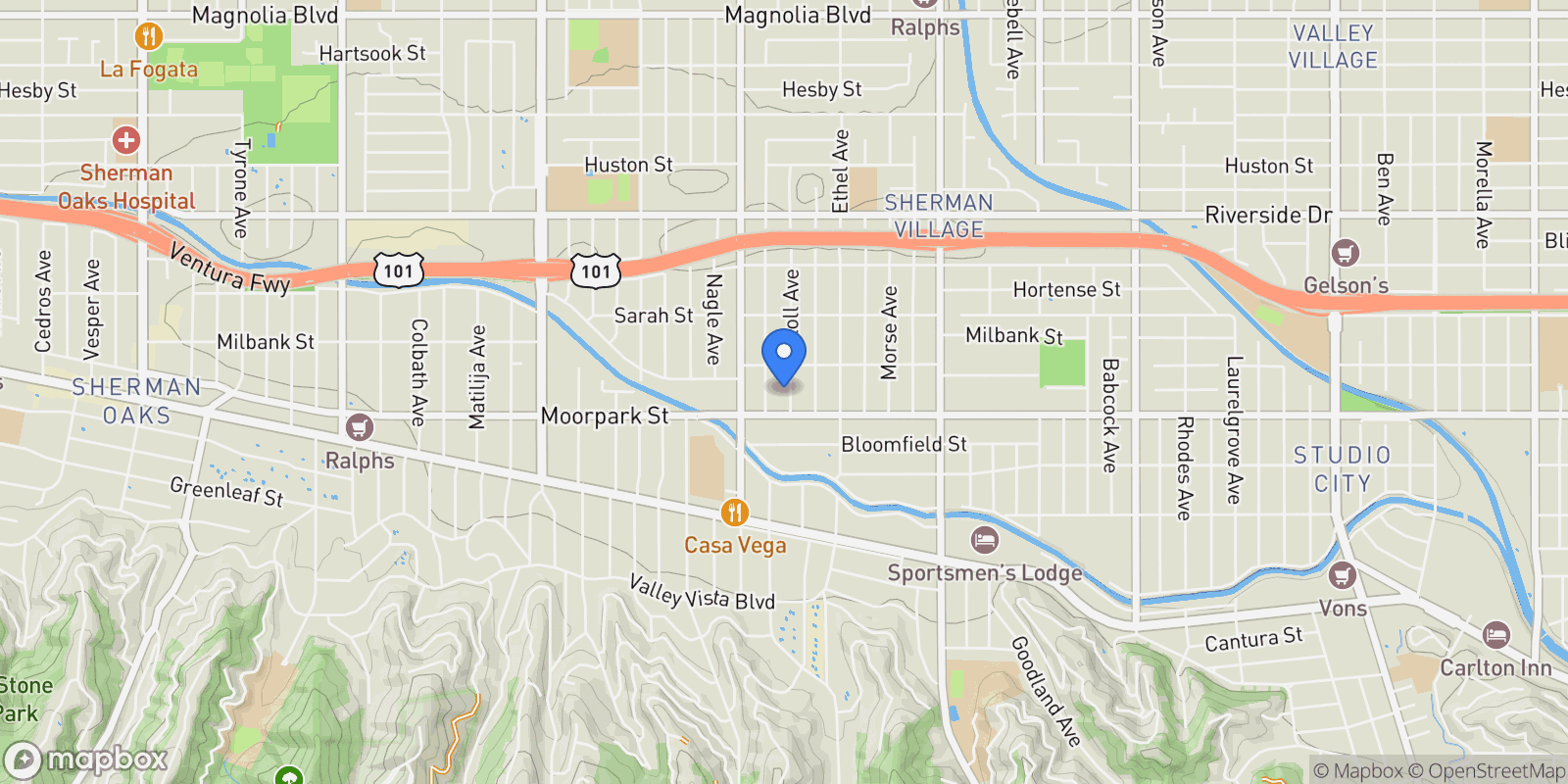 Map showing 4425 Atoll Ave, Sherman Oaks, CA 91423, Los Angeles, California, United States.