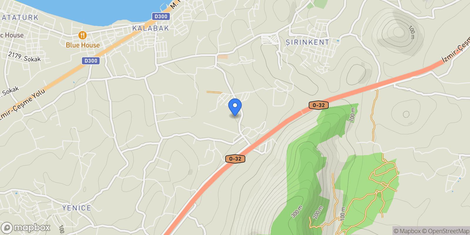 Map showing Urla, Turkey.