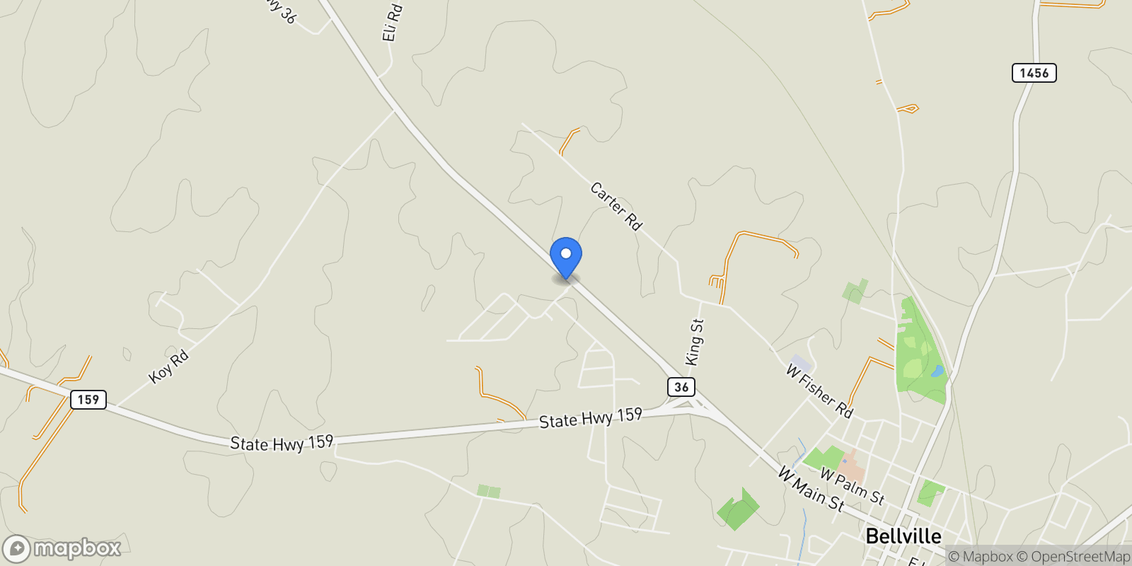 Map showing 26 Briarwood Lane, Bellville, TX 77418, Bellville, Texas, United States.
