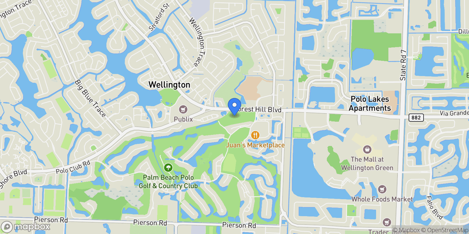 Map showing 11354 Polo Park Trail, Wellington, Florida, United States.