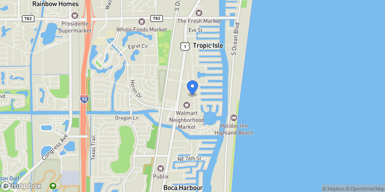 Map showing 2932 Florida Boulevard, Delray Beach, Florida, United States.