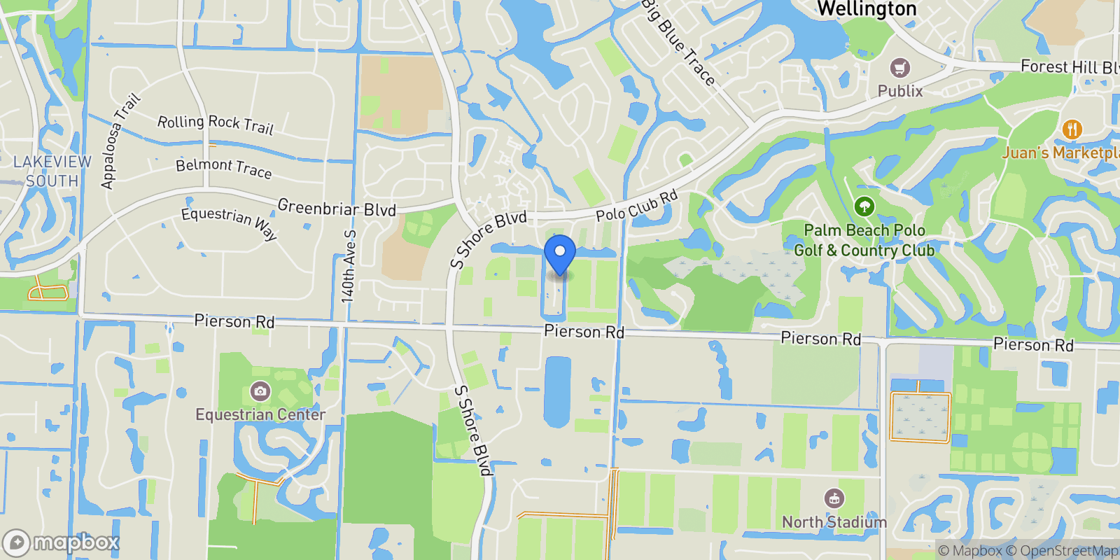 Map showing 2735 Polo Island Drive, Wellington, Florida, United States.