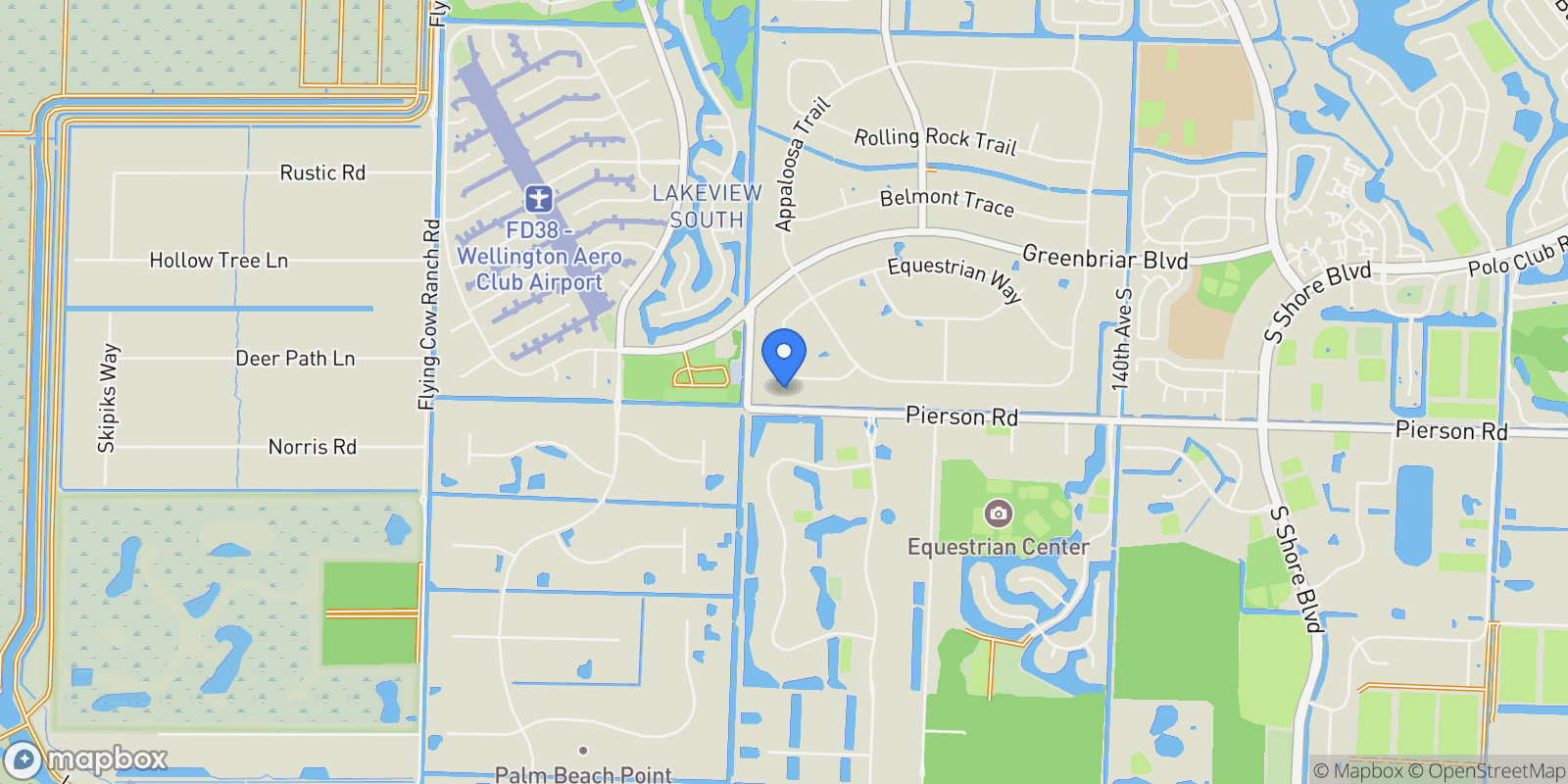Map showing 14775 Equestrian Way, Wellington, Florida, United States.