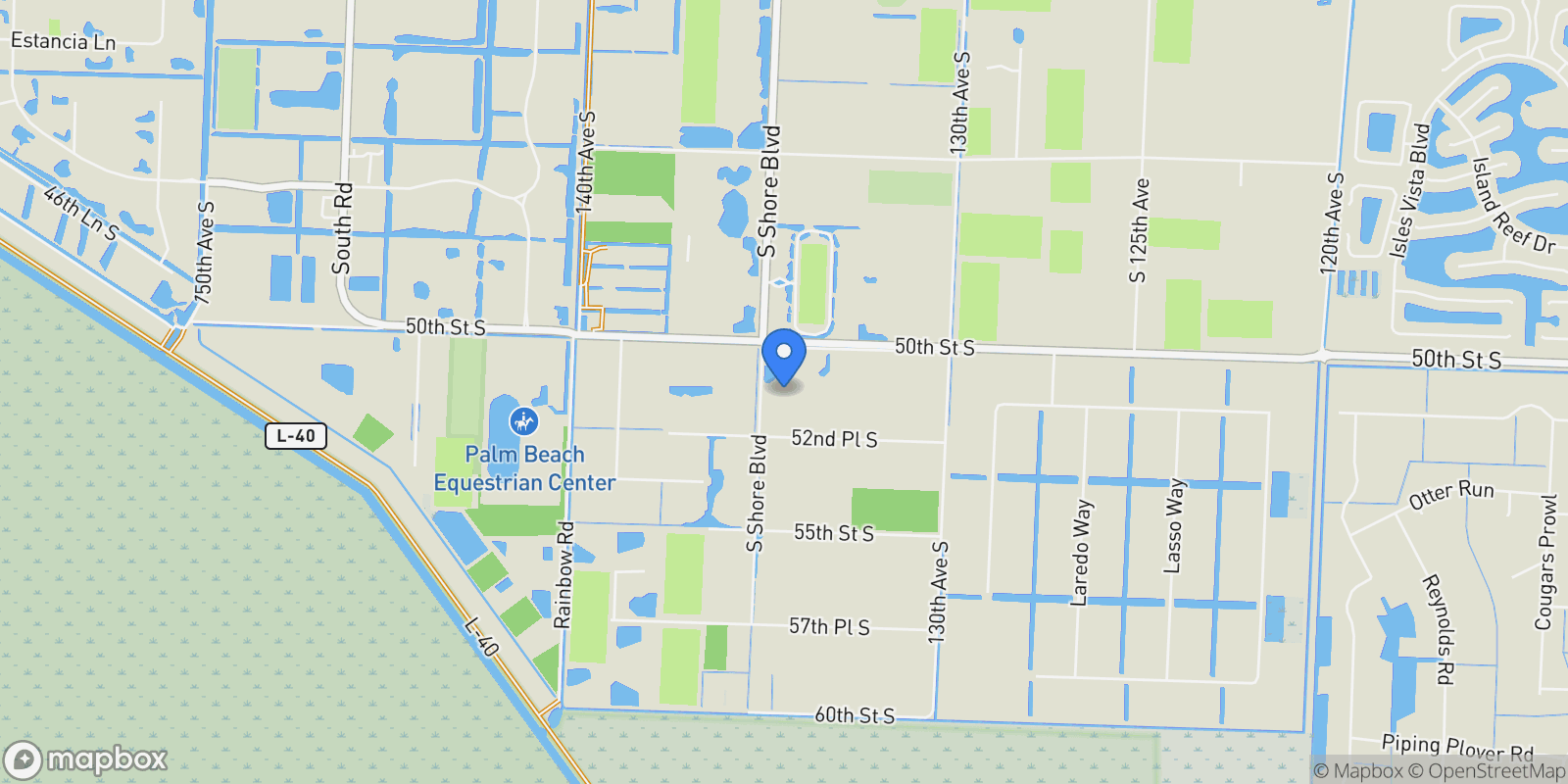 Map showing 5110 S Shore Boulevard, Wellington, Florida, United States.