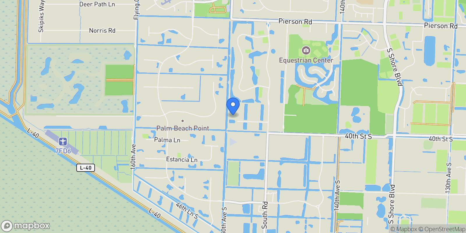 Map showing 3899 Shutterfly Way, Wellington, Florida, United States.
