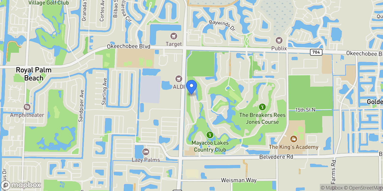 Map showing 1797 Gulfstream Way, West Palm Beach, Florida, United States.