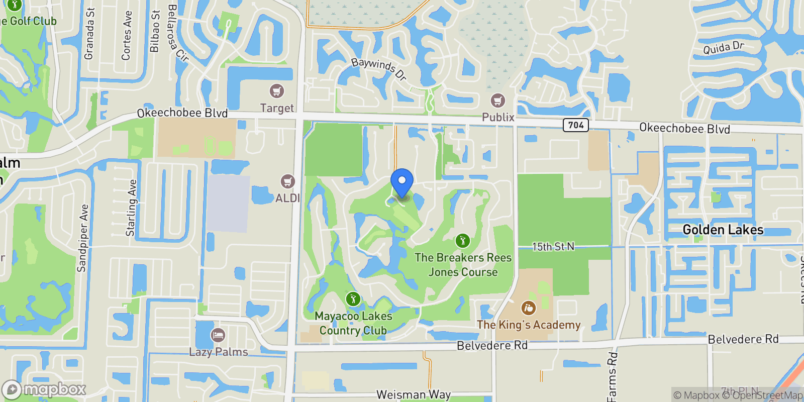 Map showing 9445 E Fairway Terrace, West Palm Beach, Florida, United States.
