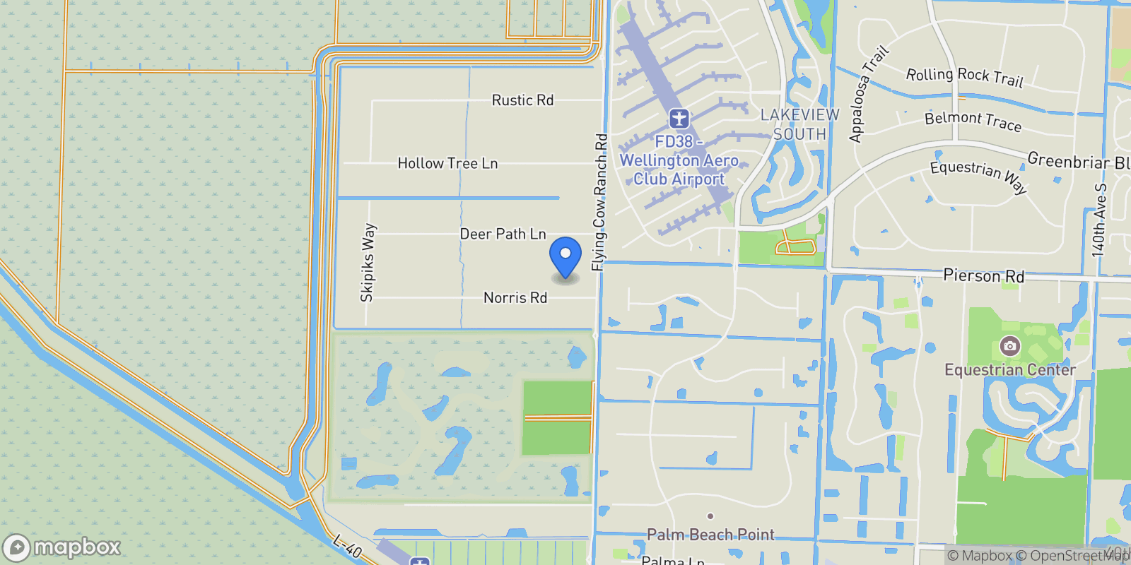 Map showing 16155 Norris Road, Loxahatchee, Florida, United States.